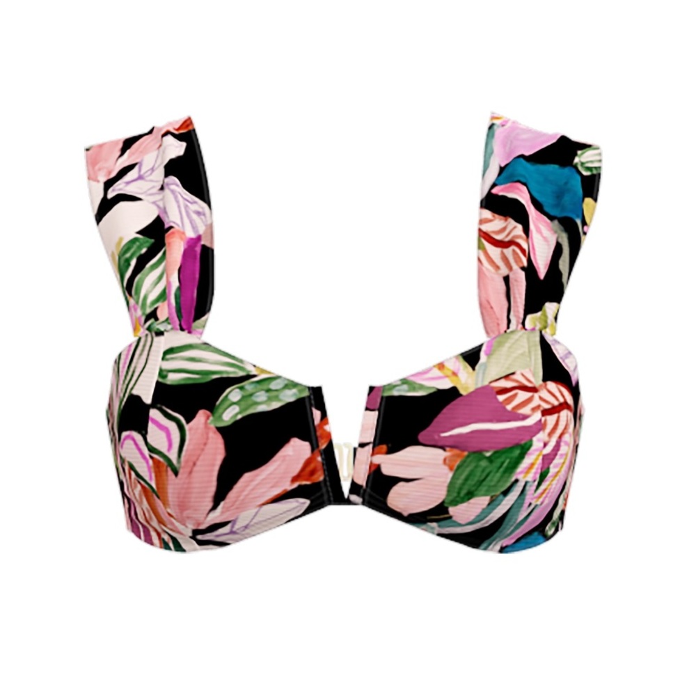 Time and Tru Women's Wide Strap V-Wire Bikini Top Sizes L, XL